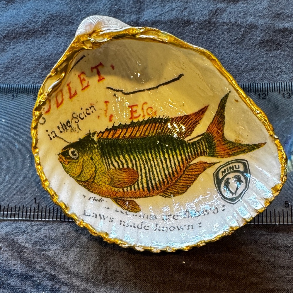 Artistic Fish Design Shell Decor/Trinket Tray